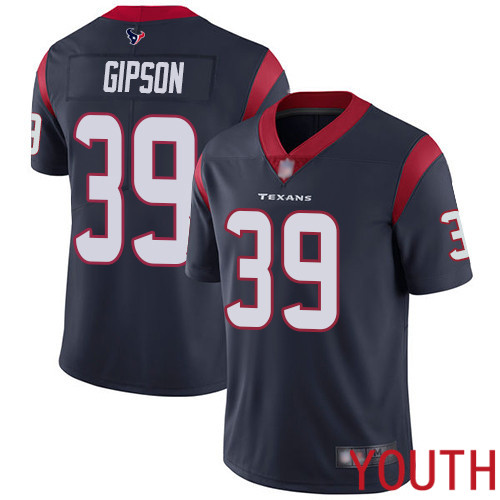 Houston Texans Limited Navy Blue Youth Tashaun Gipson Home Jersey NFL Football #39 Vapor Untouchable